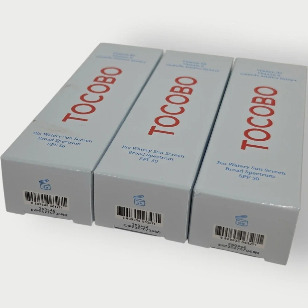 LOT OF 3 TOCOBO Bio Watery Sunscreen, Broad Spectrum Spf 50 Vitamin B +E‎ 1.35oz